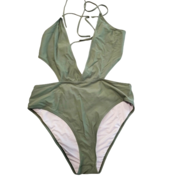 Cupshe Other - One Piece Halter Swimsuit Olive Green Sz XL